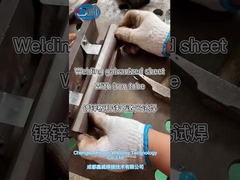 Welding galvanized sheet to iron tube with the laser welder