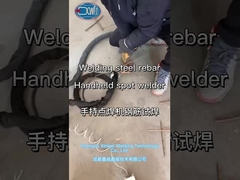 Welding the steel bar with handheld spot welder