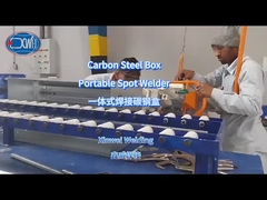 Welding a carbon steel box with the portable spot welder