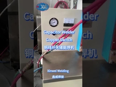 Welding the copper switch with the capacitor discharge spot welding machine