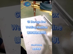 Welding the galvanized storage box with the fixed spot welding machine
