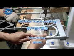 Welding the galvanized window fence with table spot welding machine