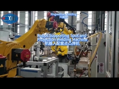 Robot supporting spot and projection welding machine