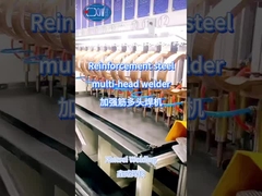 welding the reinforcement steel with the multi head spot welder